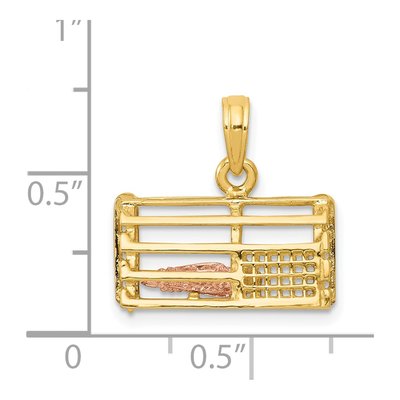 14K Two-Tone Gold 3-D Trap Charm – view 5
