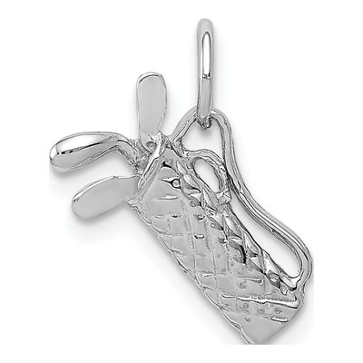 14K White Gold Golf Bag Pendant