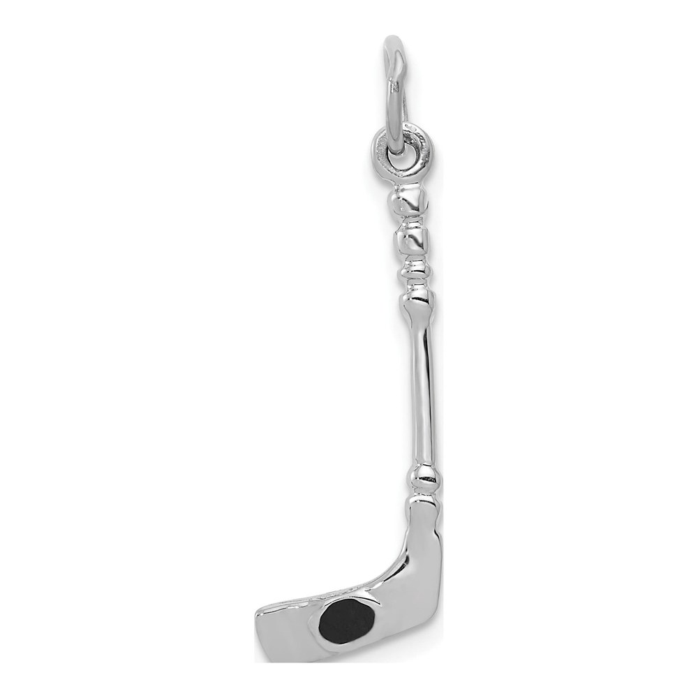 14K White Gold Hockey Stick Pendant