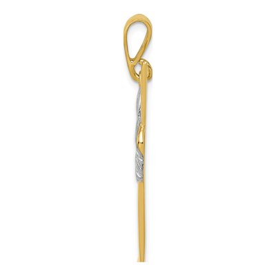 14K Yellow Gold Hockey Stick Pendant – view 3