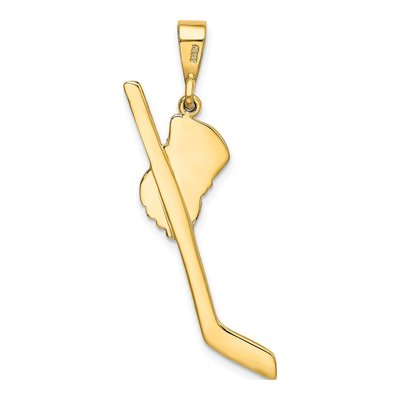 14K Yellow Gold Hockey Stick Pendant – view 4