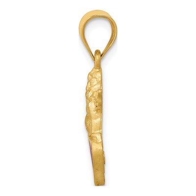 14K Yellow Gold Red Enamel Angel on Heart Pendant – view 3