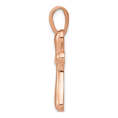 14K Rose Gold Freeform Cross Pendant – view 3