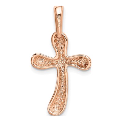 14K Rose Gold Freeform Cross Pendant – view 4