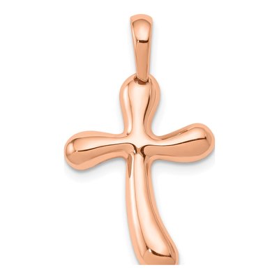 14K Rose Gold Freeform Cross Pendant