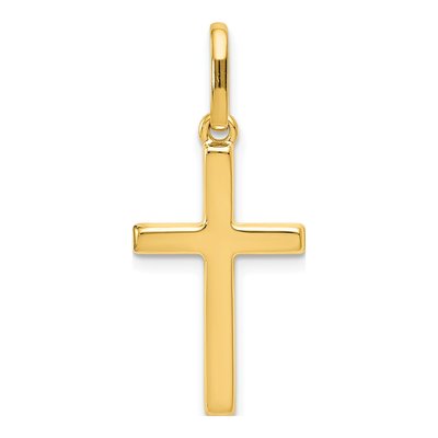 14K Yellow Gold Hollow Cross Pendant