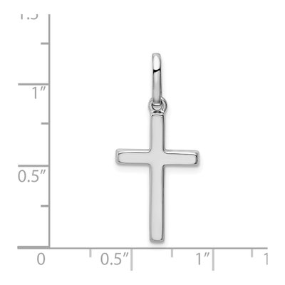 14K White Gold Hollow Cross Pendant – view 4