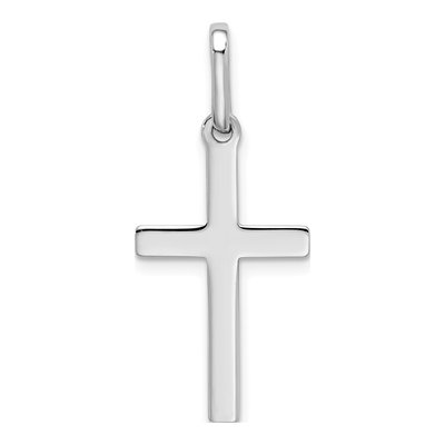 14K White Gold Hollow Cross Pendant – view 5