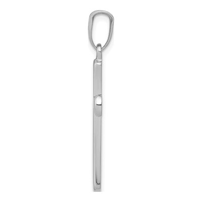 14K White Gold Hollow Cross Pendant – view 3