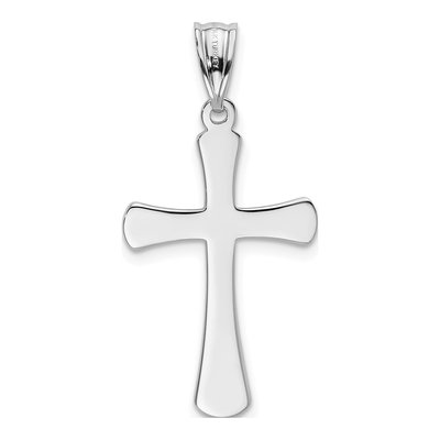 14K White Gold Hollow Cross Pendant – view 4
