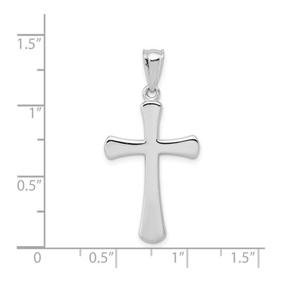 14K White Gold Hollow Cross Pendant – view 5