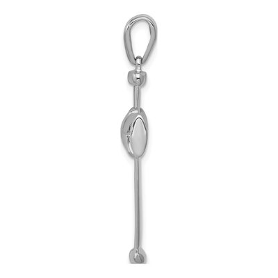 14K White Gold Latin Cross Pendant – view 3
