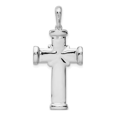 14K White Gold Latin Cross Pendant – view 4