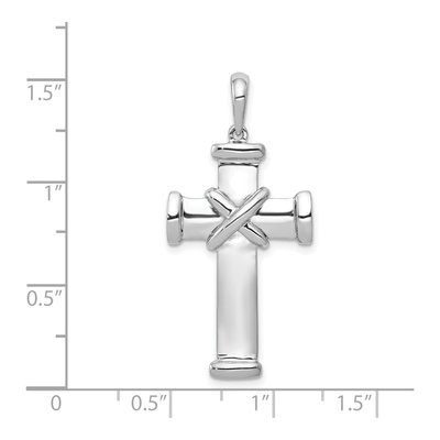 14K White Gold Latin Cross Pendant – view 5