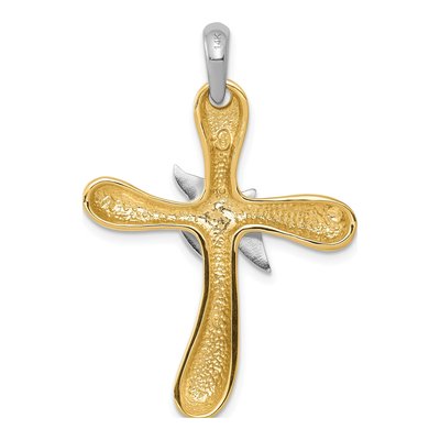 14K Two-Tone Gold Dove Cross Pendant – view 5