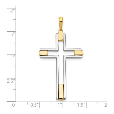14K Two-Tone Gold Fancy Cross Pendant – view 5