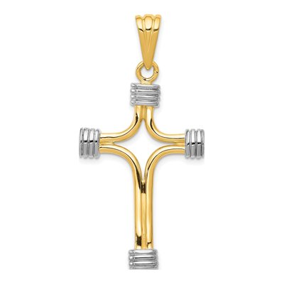 14K Yellow Gold Fancy Cross Pendant