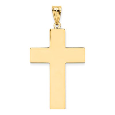 14K Yellow Gold Hollow Cross Pendant – view 4