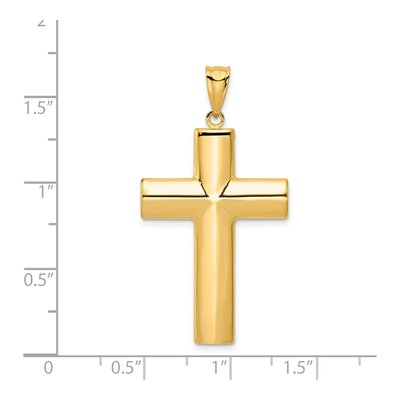 14K Yellow Gold Hollow Cross Pendant – view 5