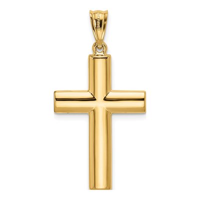14K Yellow Gold Hollow Cross Pendant – view 4