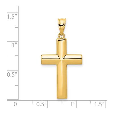14K Yellow Gold Hollow Cross Pendant – view 5