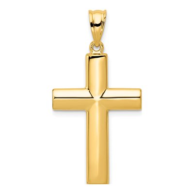 14K Yellow Gold Hollow Cross Pendant