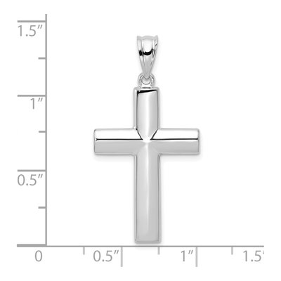 14K White Gold Hollow Cross Pendant – view 4