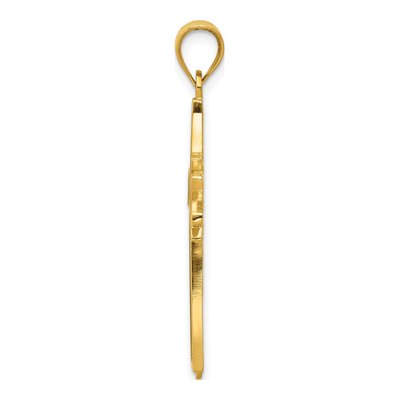 14K Yellow Gold Black Enamel Latin Cross Pendant – view 3