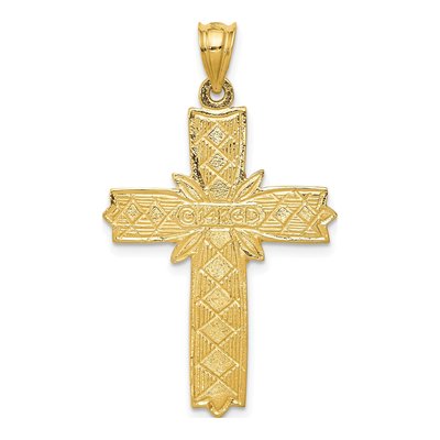14K Yellow Gold Black Enamel Latin Cross Pendant – view 5