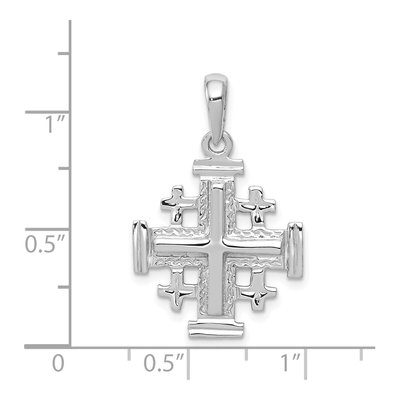 14K White Gold Jerusalem Cross Pendant – view 4