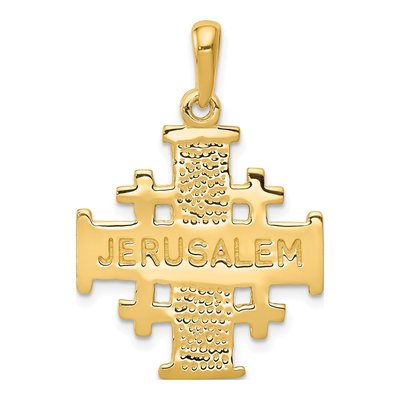 14K Yellow Gold Jerusalem Cross Pendant – view 4