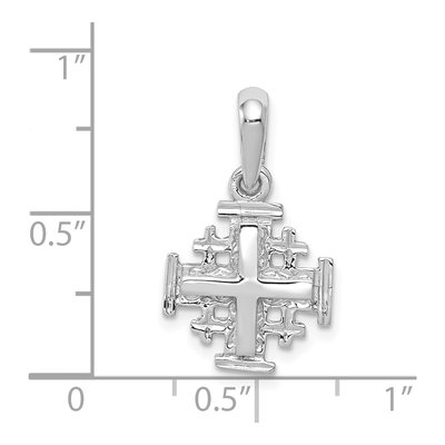 14K White Gold Jerusalem Cross Pendant – view 4