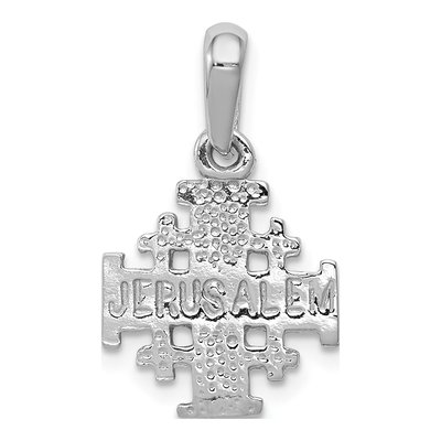 14K White Gold Jerusalem Cross Pendant – view 5