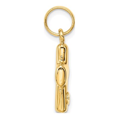 14K Yellow Gold Puffed Cross Pendant – view 3