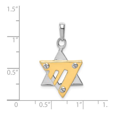 14K Two-Tone Gold Star of David Pendant – view 4
