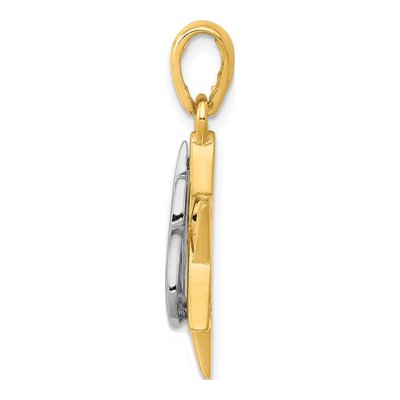 14K Two-Tone Gold Star of David Pendant – view 3