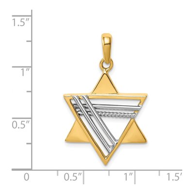 14K Two-Tone Gold Star of David Pendant – view 4