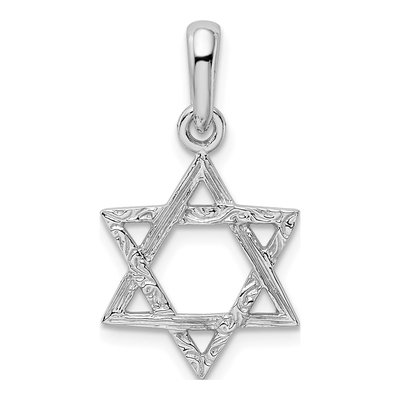 14K White Gold Star of David Pendant – view 4