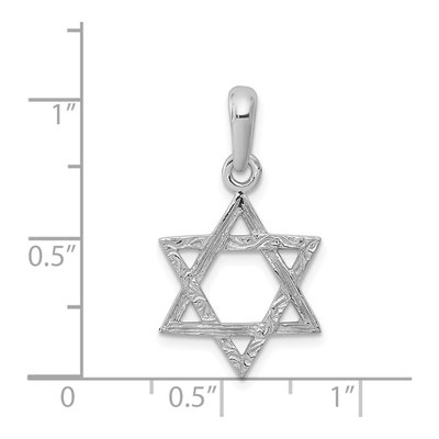 14K White Gold Star of David Pendant – view 5