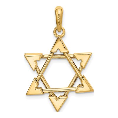 14K Two-Tone Gold Star of David Pendant – view 4