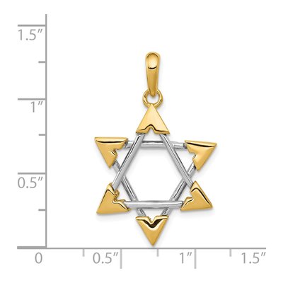 14K Two-Tone Gold Star of David Pendant – view 5