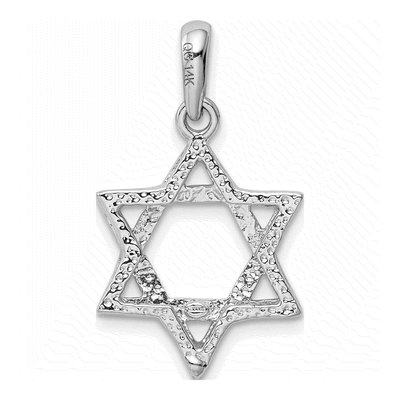 14K White Gold Star of David Pendant – view 4