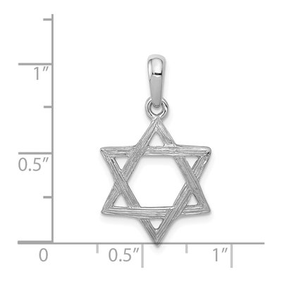 14K White Gold Star of David Pendant – view 5