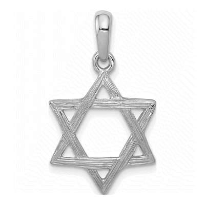14K White Gold Star of David Pendant