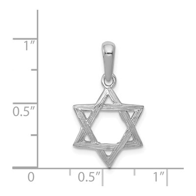 14K White Gold Star of David Pendant – view 5