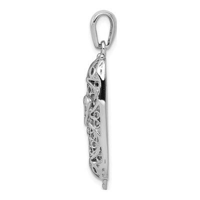 14K White Gold 3-D Mezuzah Pendant – view 3