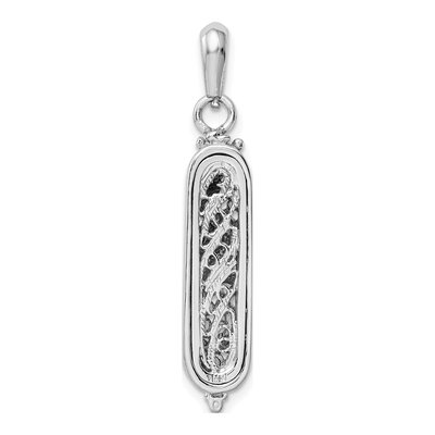 14K White Gold 3-D Mezuzah Pendant – view 4