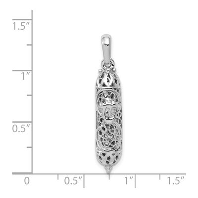 14K White Gold 3-D Mezuzah Pendant – view 5