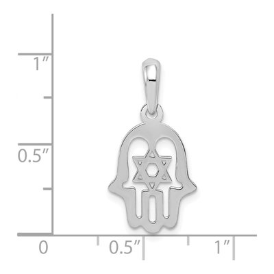 14K White Gold Star of David Chamseh Pendant – view 5