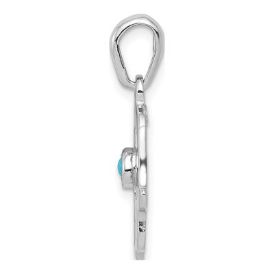 14K White Gold Turquoise Chamseh Pendant – view 3